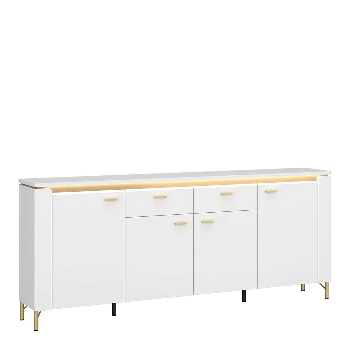 Lorenzo Sideboard 4 Door 2 Drawer in Alpine White/White Gloss