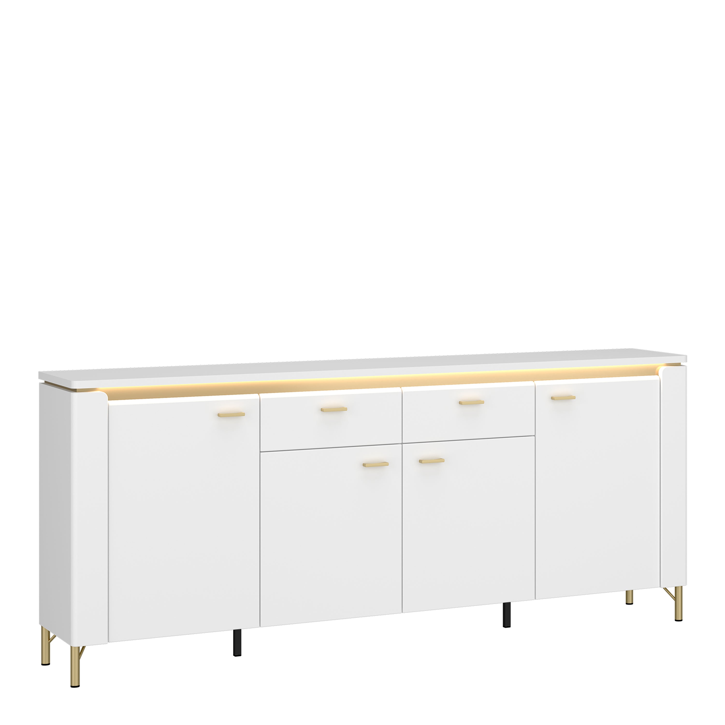 Lorenzo Sideboard 4 Door 2 Drawer in Alpine White/White Gloss