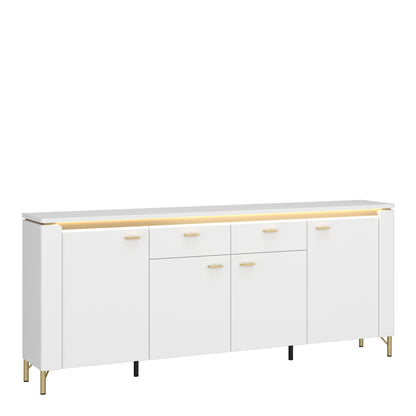 Lorenzo Sideboard 4 Door 2 Drawer in Alpine White/White Gloss
