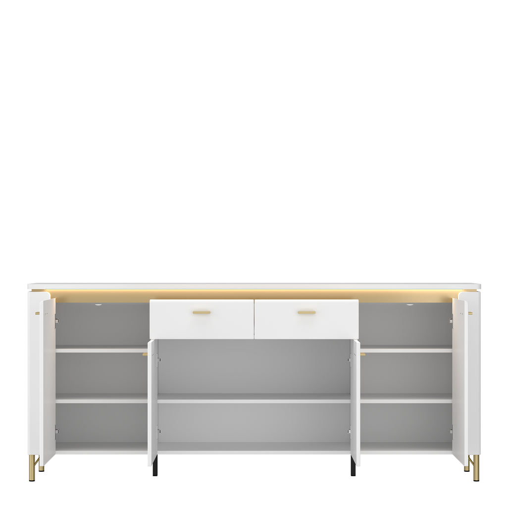 Lorenzo Sideboard 4 Door 2 Drawer in Alpine White/White Gloss