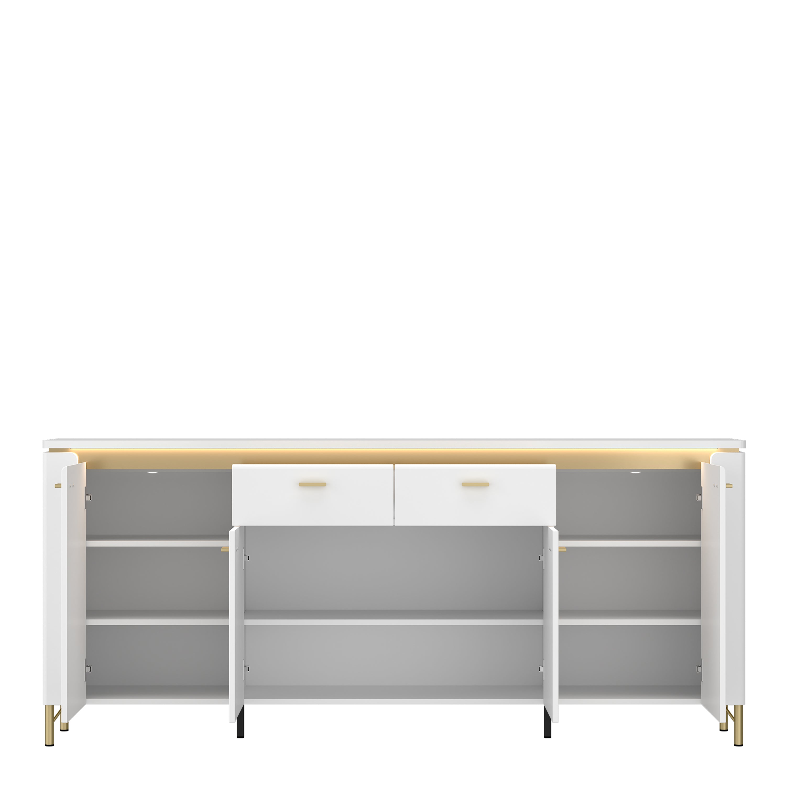 Lorenzo Sideboard 4 Door 2 Drawer in Alpine White/White Gloss
