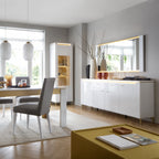 Lorenzo Sideboard 4 Door 2 Drawer in Alpine White/White Gloss