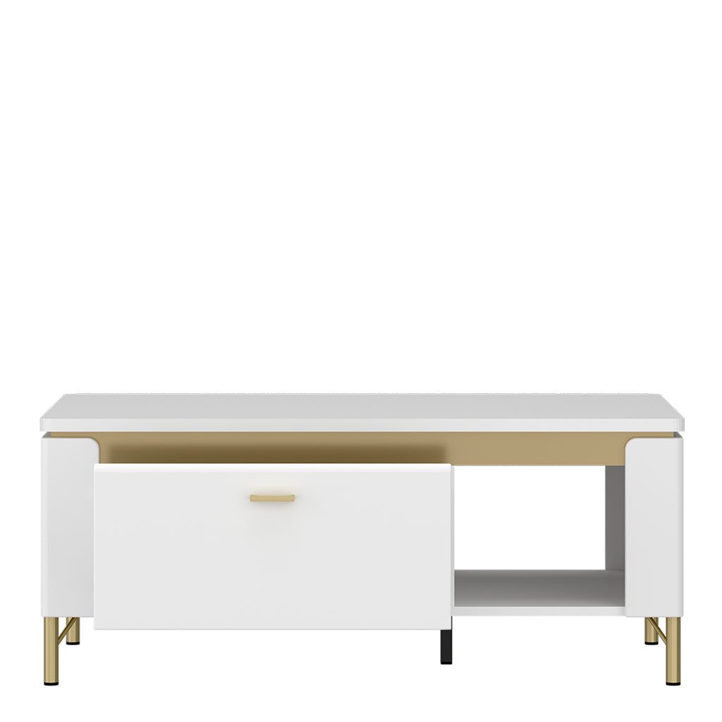 Lorenzo Coffee Table 1 Drawer in Alpine White/White Gloss