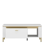 Lorenzo Coffee Table 1 Drawer in Alpine White/White Gloss
