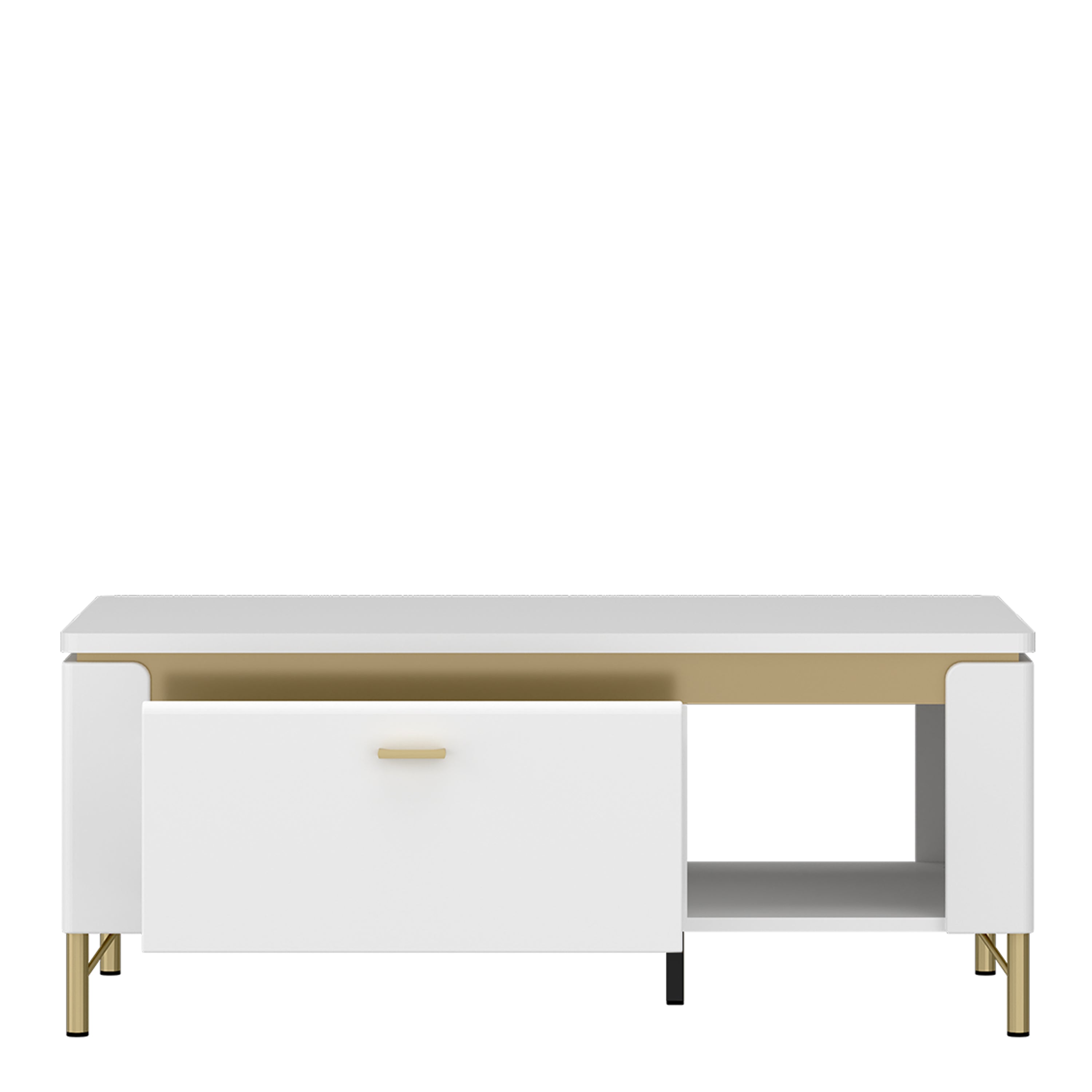 Lorenzo Coffee Table 1 Drawer in Alpine White/White Gloss