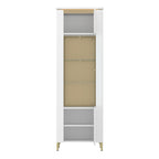 Lorenzo Vitrine/ Display Cabinet 1 Door in Alpine White/White Gloss