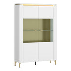Lorenzo Vitrine/ Display Cabinet 2 Door in Alpine White/White Gloss