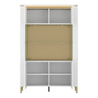 Lorenzo Vitrine/ Display Cabinet 2 Door in Alpine White/White Gloss