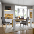 Lorenzo Vitrine/ Display Cabinet 2 Door in Alpine White/White Gloss