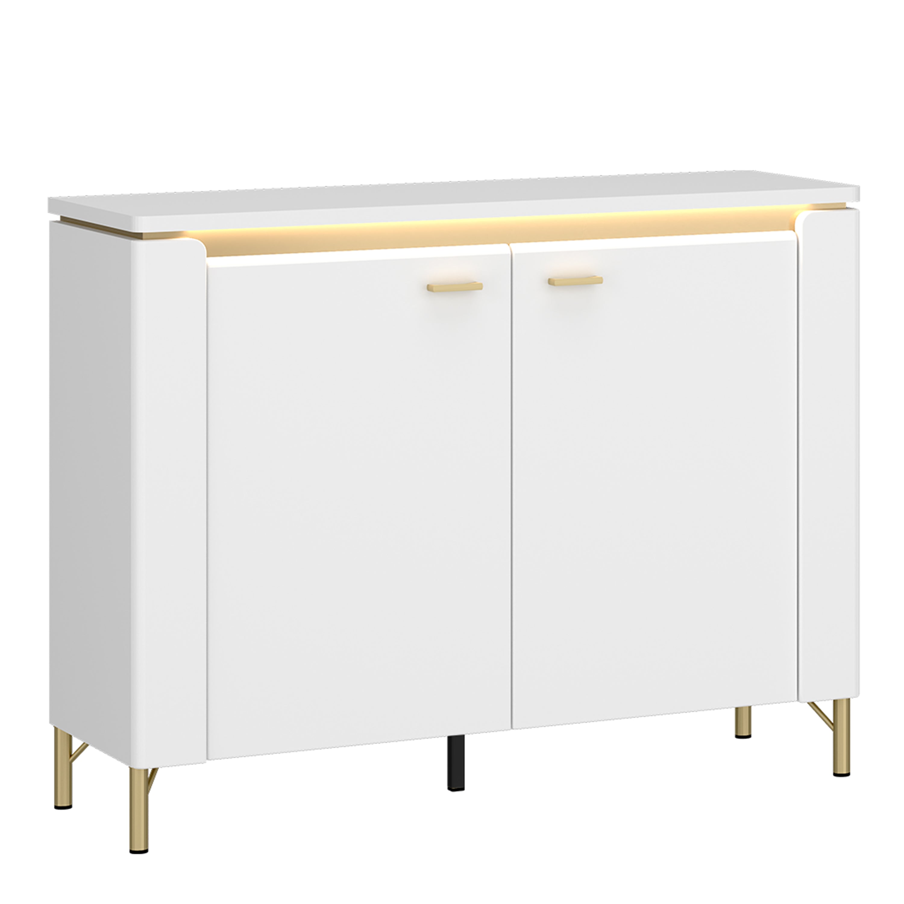 Lorenzo Sideboard 2 Door in Alpine White/White Gloss