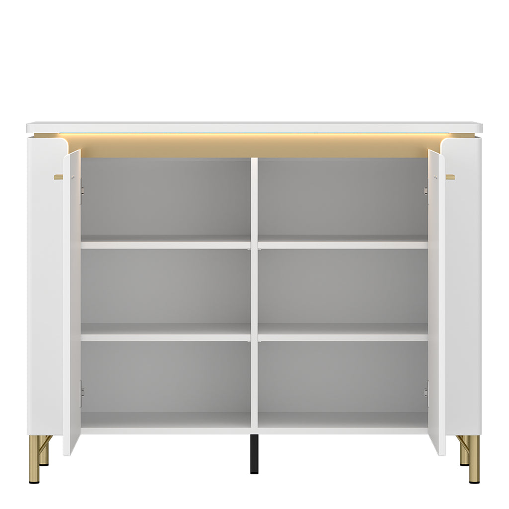 Lorenzo Sideboard 2 Door in Alpine White/White Gloss