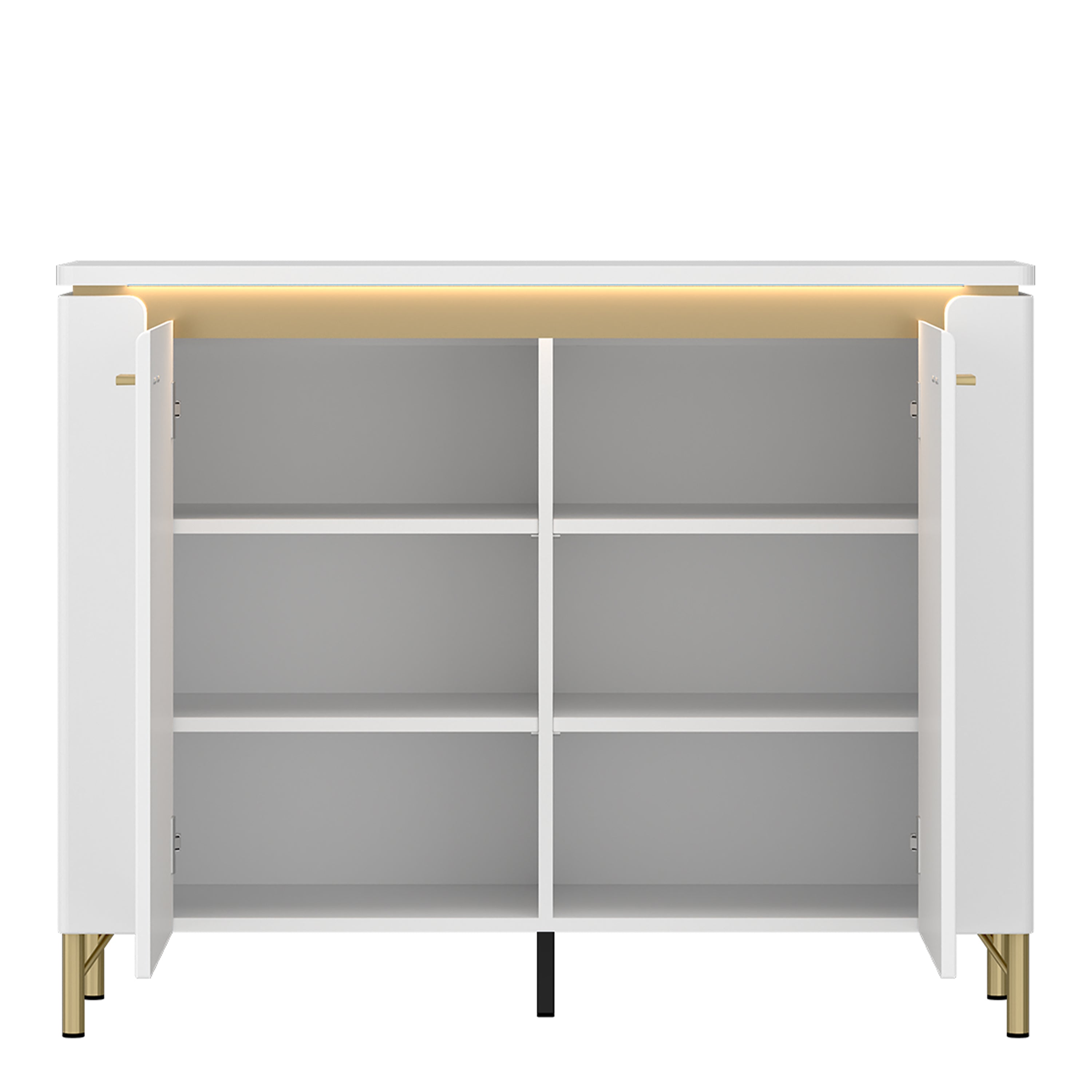 Lorenzo Sideboard 2 Door in Alpine White/White Gloss