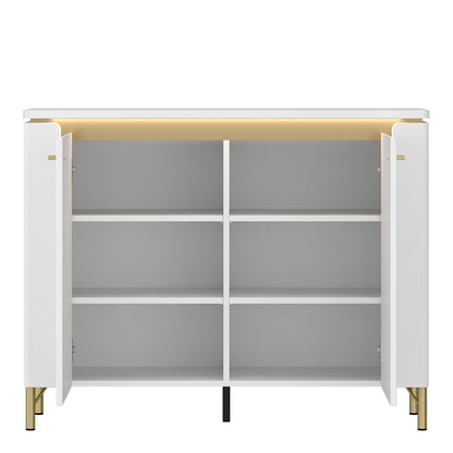 Lorenzo Sideboard 2 Door in Alpine White/White Gloss