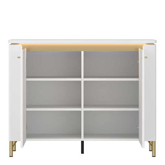 Lorenzo Sideboard 2 Door in Alpine White/White Gloss