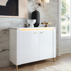 Lorenzo Sideboard 2 Door in Alpine White/White Gloss