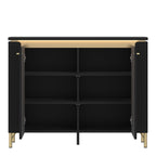 Gina Sideboard 2 Door in Black Matt/Gold