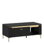Gina Coffee Table 1 Drawer in Black Matt/Gold
