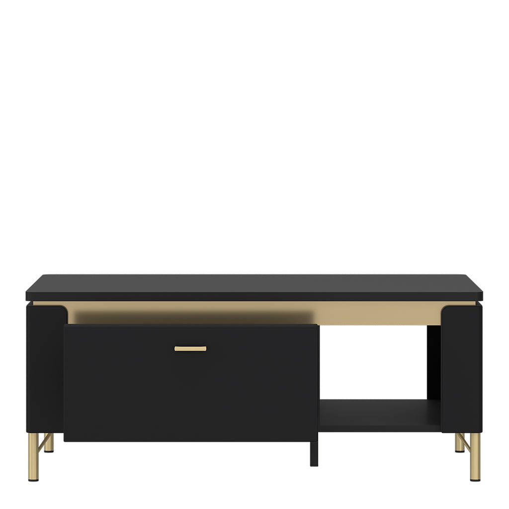 Gina Coffee Table 1 Drawer in Black Matt/Gold
