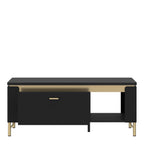 Gina Coffee Table 1 Drawer in Black Matt/Gold