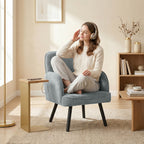 HOMCOM Lounge Chair Velvet Upholstered Armchair with Spring Cushion for Living Room Bedroom Grey
