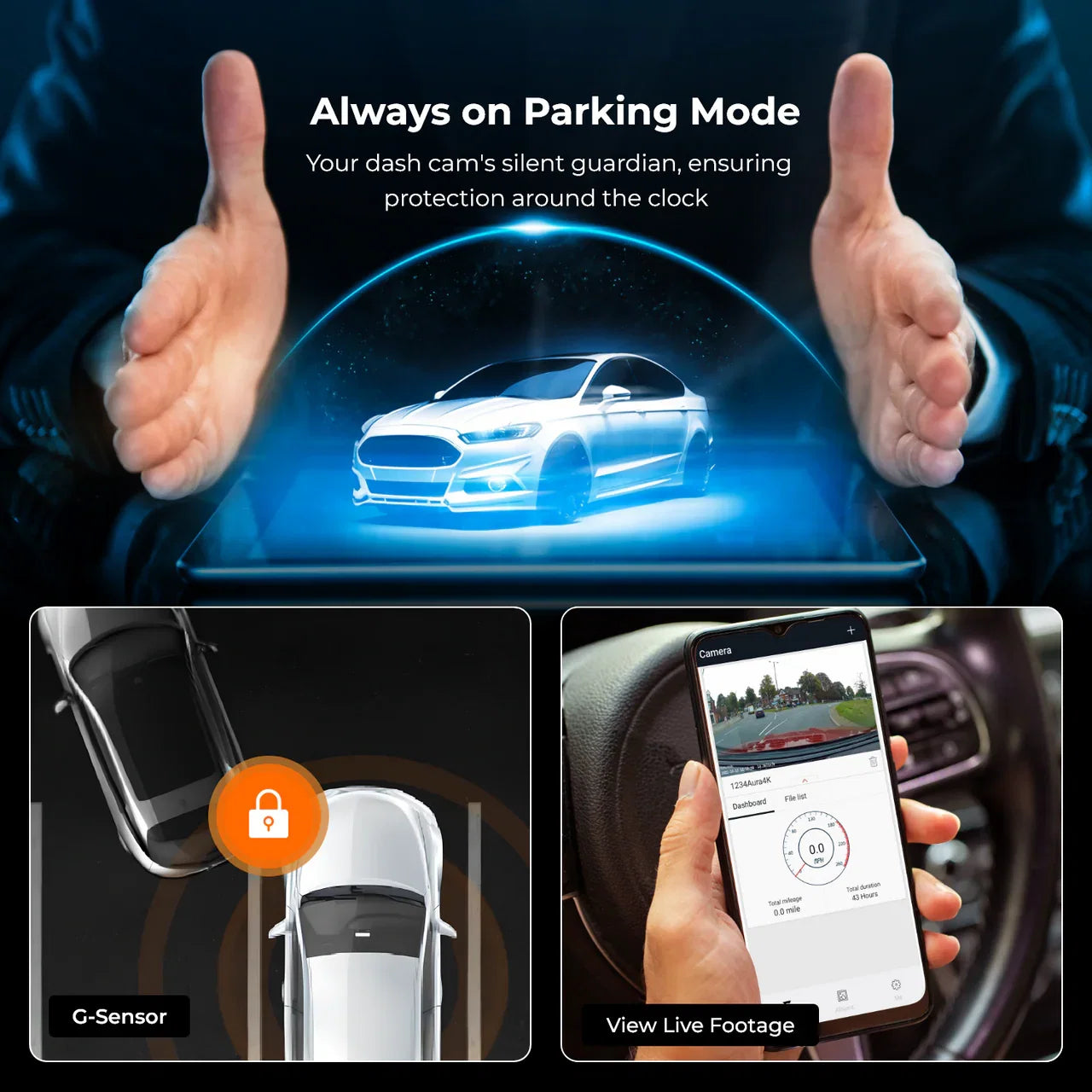 Road Angel Halo Pro Deluxe 2K Dual Front & Rear Dash Cam with 64GB SD & Hardwire Kit