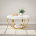 Coffee Table Round - with 2-Tier Shelves