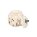 Cream Leaf Cut Out Pumpkin Oil Burner and Wax Warmer