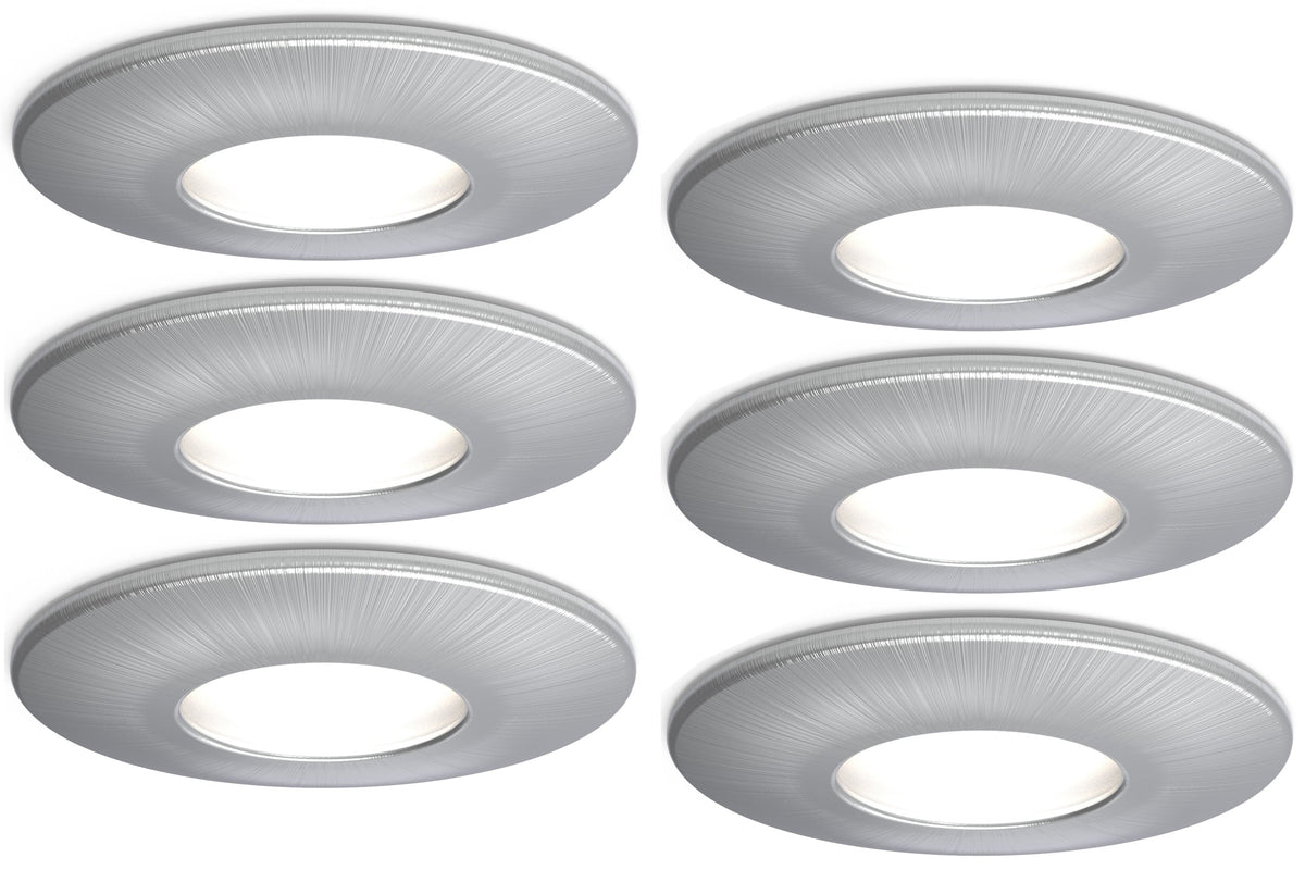 4lite IP20 GU10 Fire-Rated Downlight - Satin Chrome