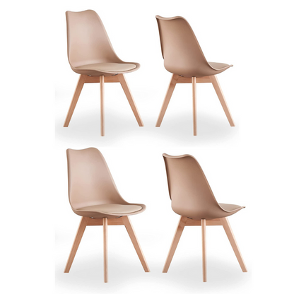 5PCs Dining Set - White Halo Dining Table & Set of 4 Lorenzo Tulip Dining Chairs
