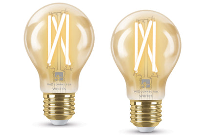 4lite WiZ Connected A60 Filament Amber WiFi LED Smart Bulb - E27 Large Screw