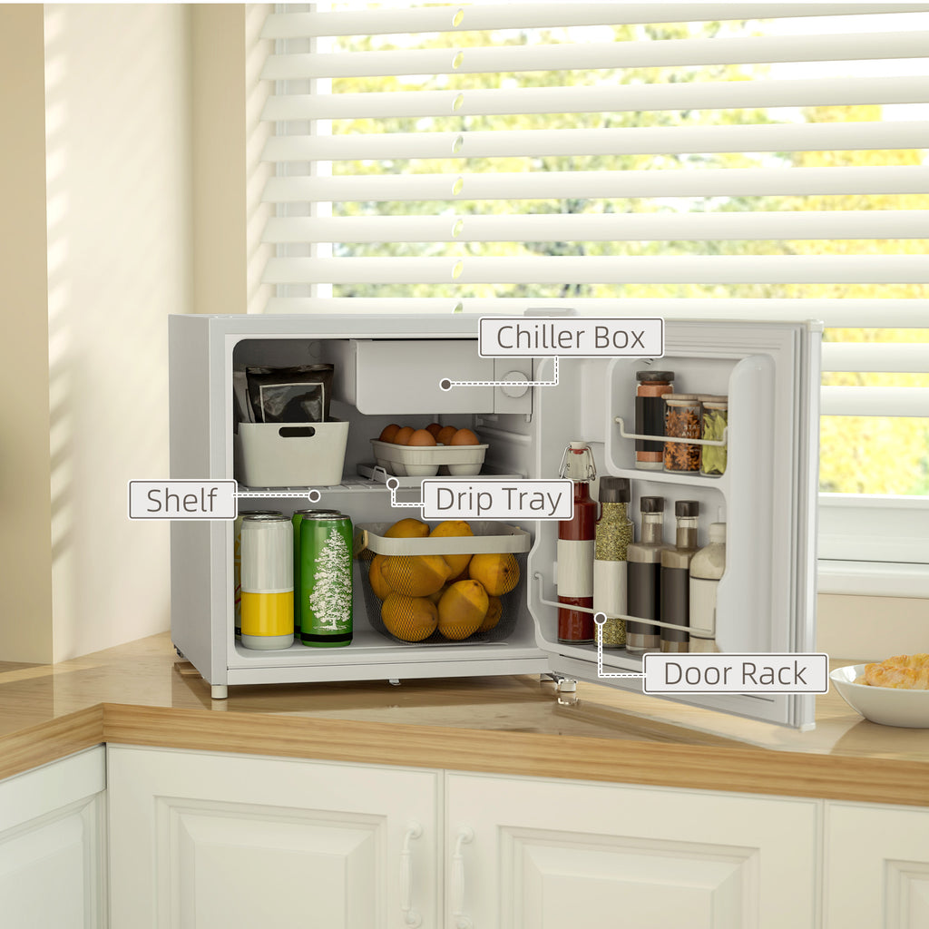 46 Litre Lockable Countertop Fridge - Cream White
