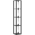 LED Floor Lamp with Shelves, Modern Dimmable Standing Lamp with 3 Brightness Levels and Foot Switch for Living Room, Bedroom, Office, Black