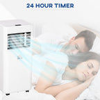 9000 BTU Portable Air Conditioner for Cooling Dehumidifier Fan, Air Conditioning Unit for Room up to 28m², with Remote, 24H Timer, Window Mount Kit, R290, A Energy Efficiency, 1122W
