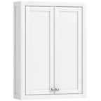 HOMCOM Bathroom Wall Cabinet with Adjustable Shelves - White