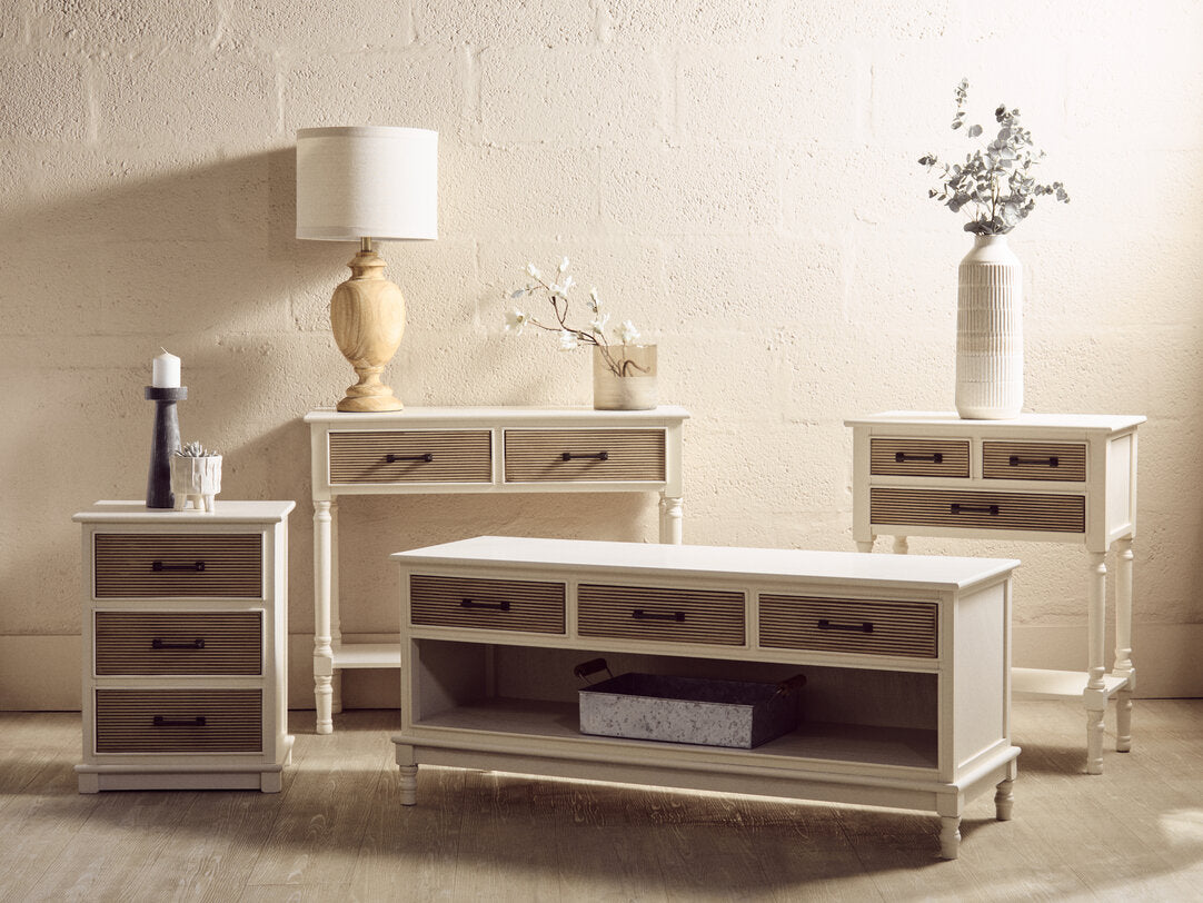 Hamilton 2 Drawers White Console Table