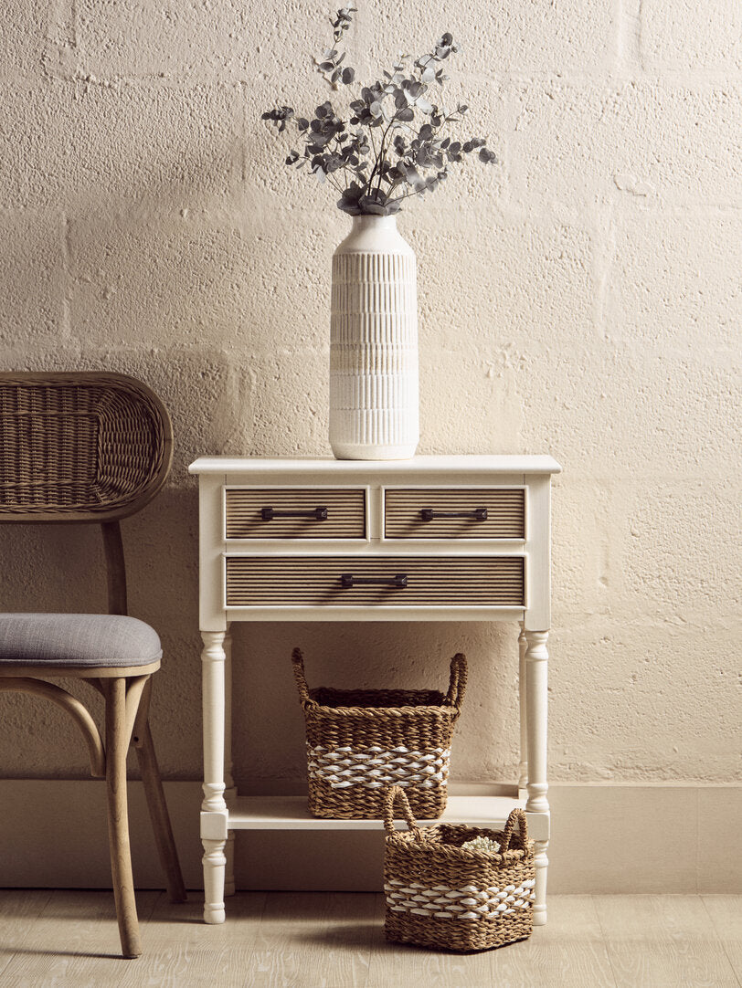 Hamilton 3 Drawers White Console Table