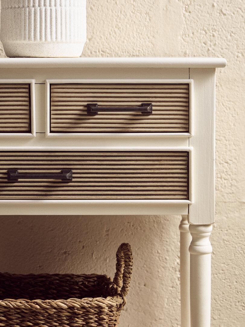 Hamilton 3 Drawers White Console Table