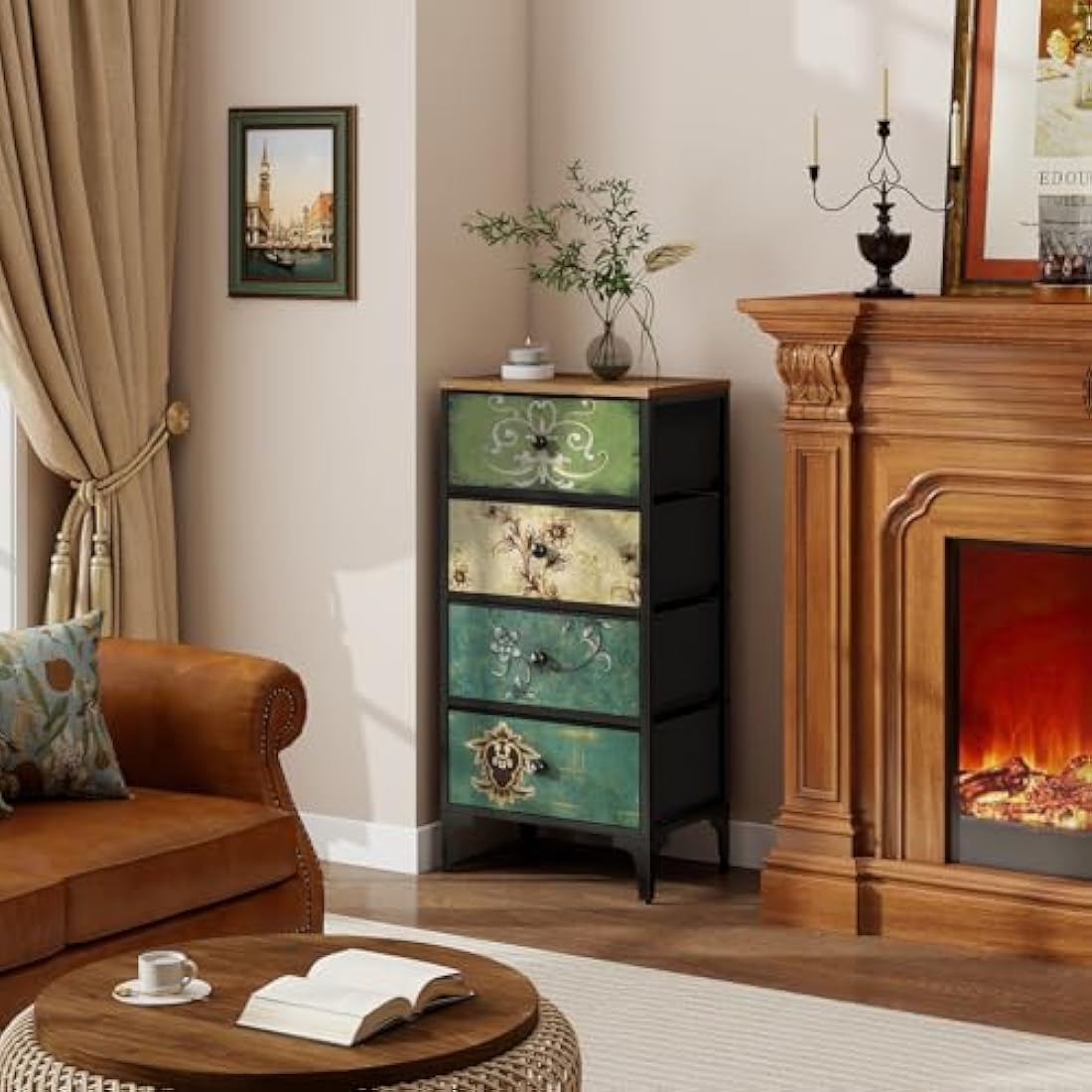 LYNCOHOME 4 Drawer Narrow Chest