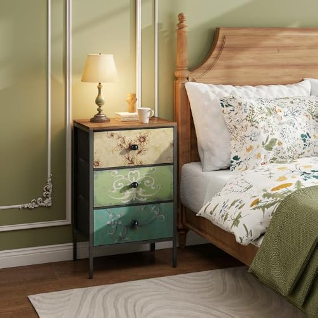 Vintage 3 Drawer Bedsides (Set Of 2)