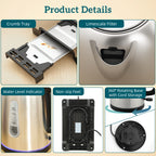 Simple Polished Toaster and Kettle Set - Silver Tone