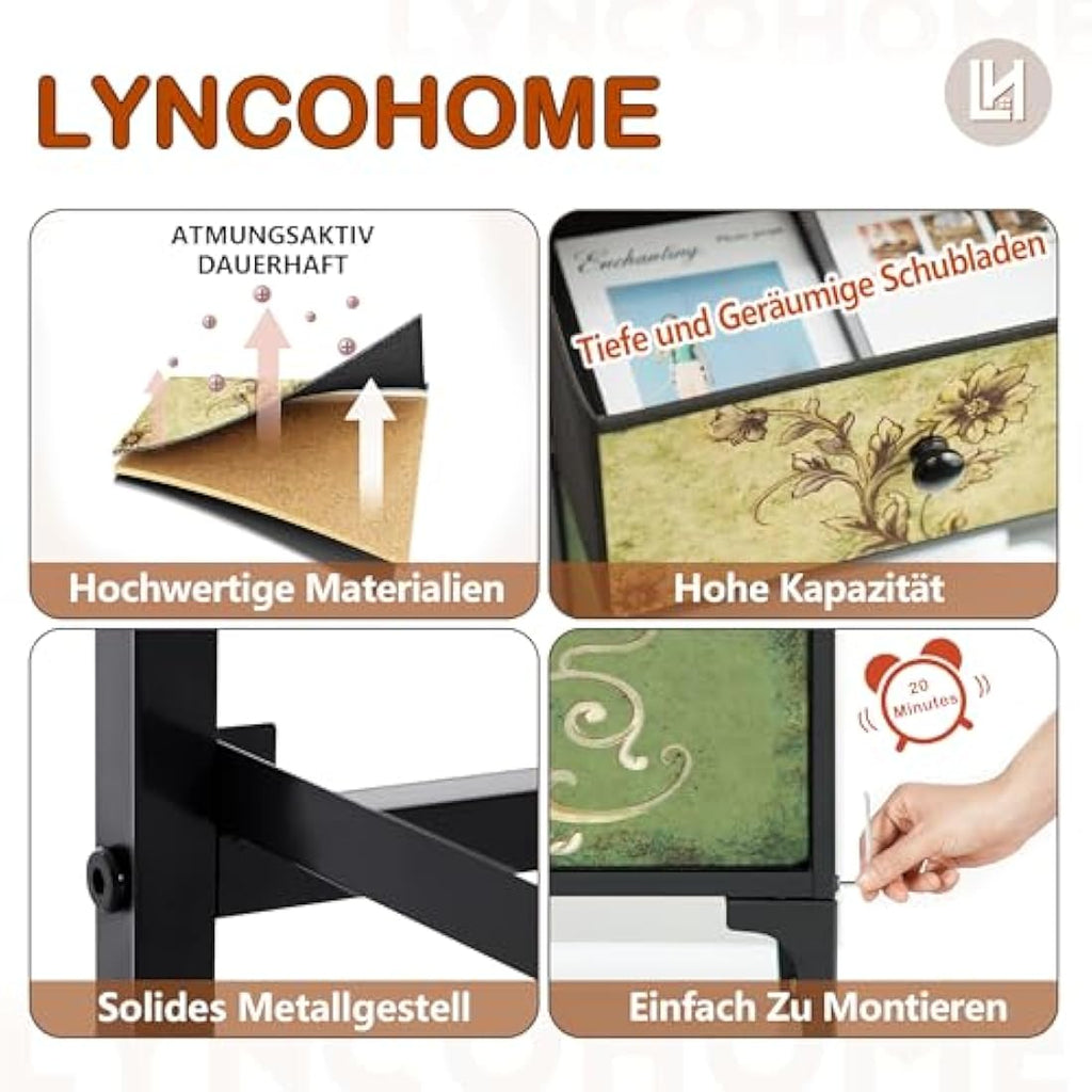 LYNCOHOME 4 Drawer Narrow Chest