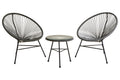 Milan Grey 3 Piece Rattan Patio Set
