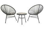 Milan Grey 3 Piece Rattan Patio Set
