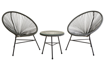 Milan Grey 3 Piece Rattan Patio Set