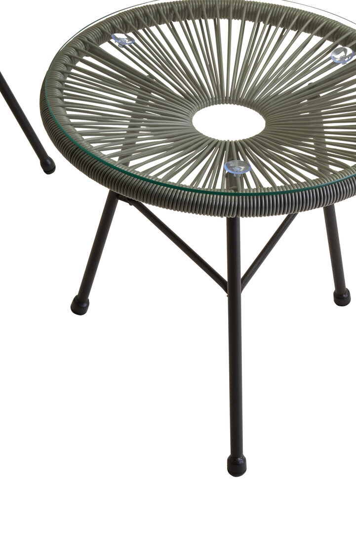 Milan Grey 3 Piece Rattan Patio Set