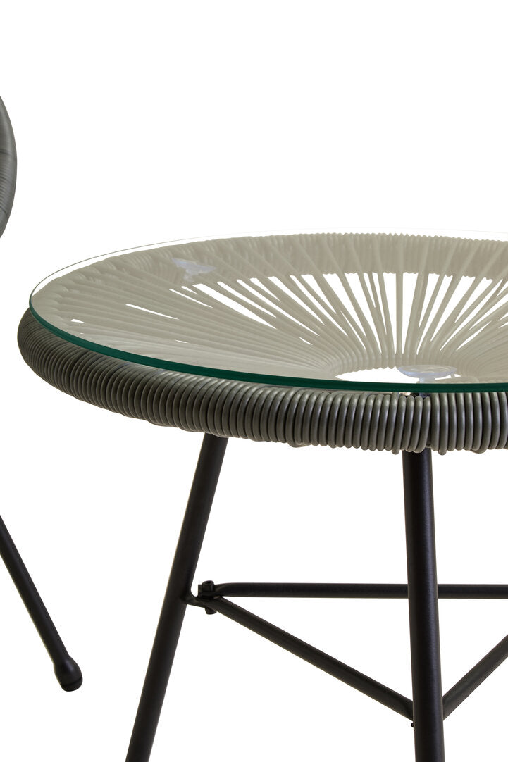 Milan Grey 3 Piece Rattan Patio Set