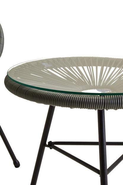 Milan Grey 3 Piece Rattan Patio Set