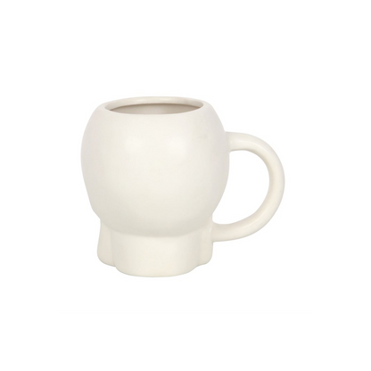 Matte White Skull Mug