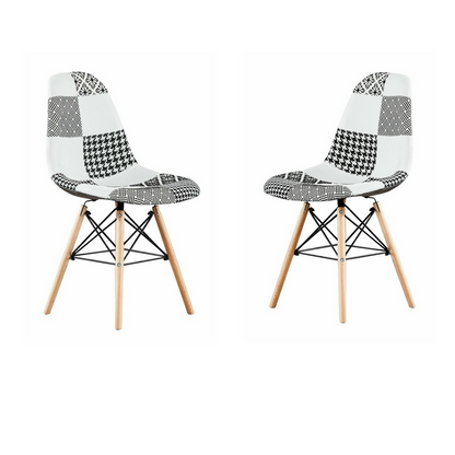 Elsie Dining Chair - Black/White Patchwork