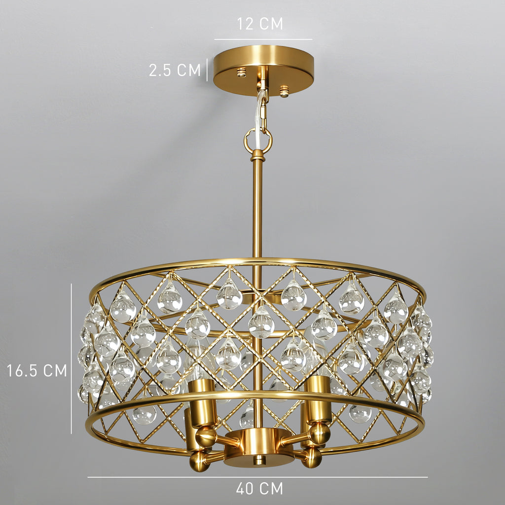 51 Crystallite Four-Bulb Chandelier - Gold-Tone